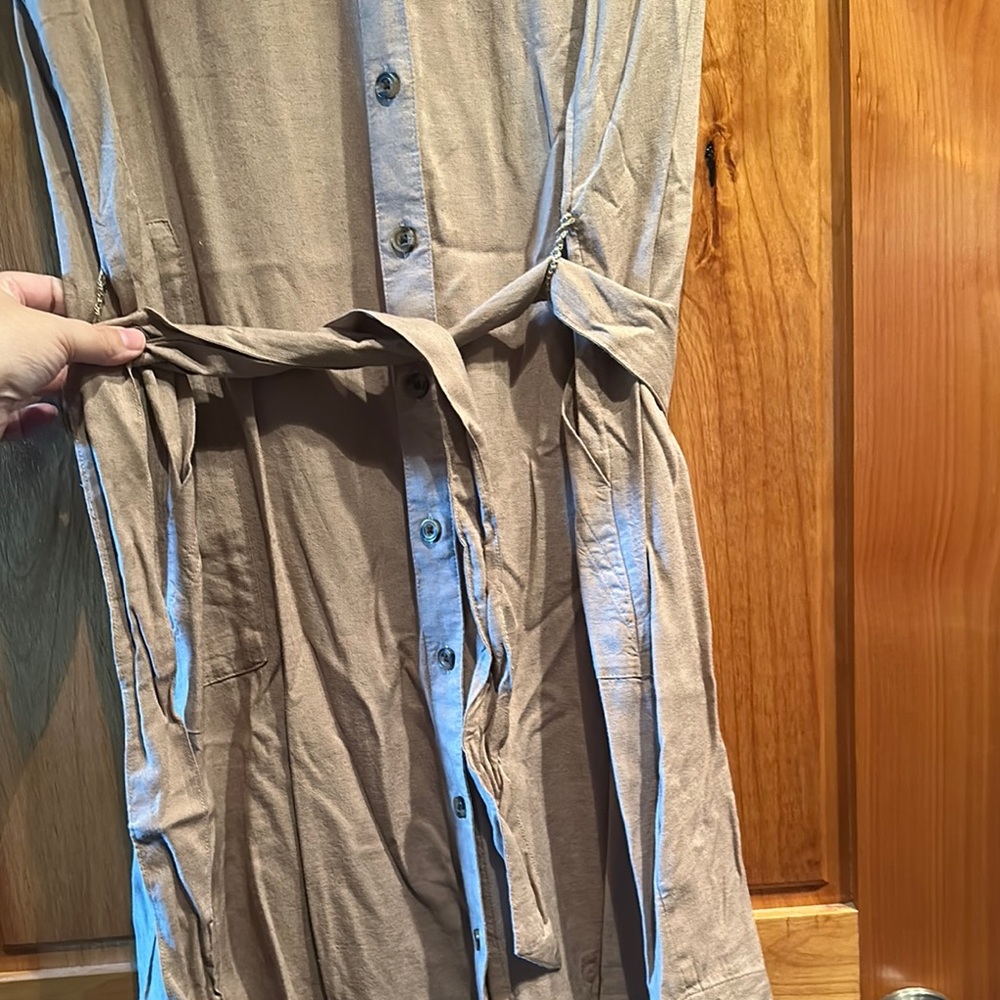 Sonoma Tan Buttoned Tie Front Mini Dress - Picture 7 of 7